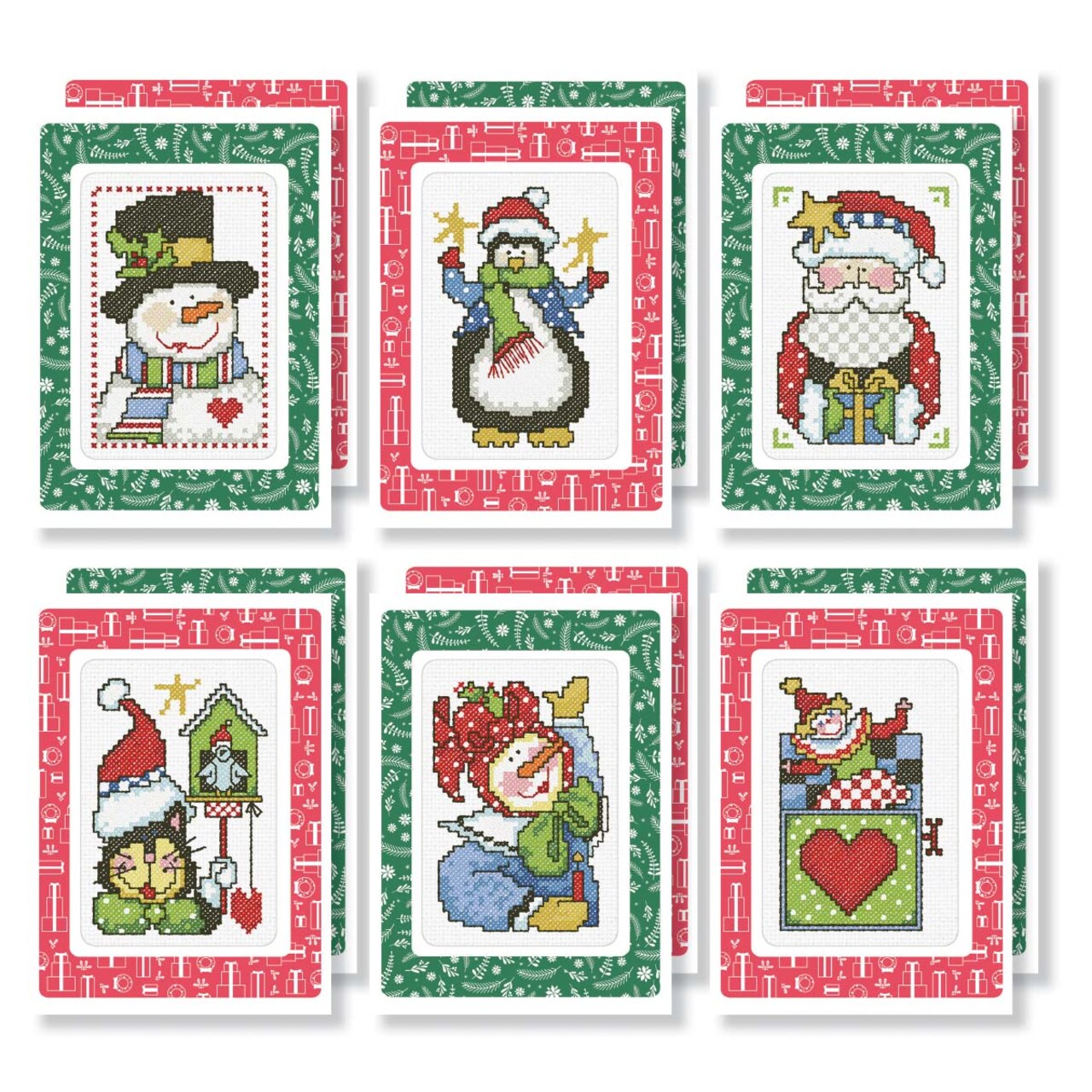 Herrschners Christmas Whimsy Greeting Cards Counted Cross-Stitch Kit
